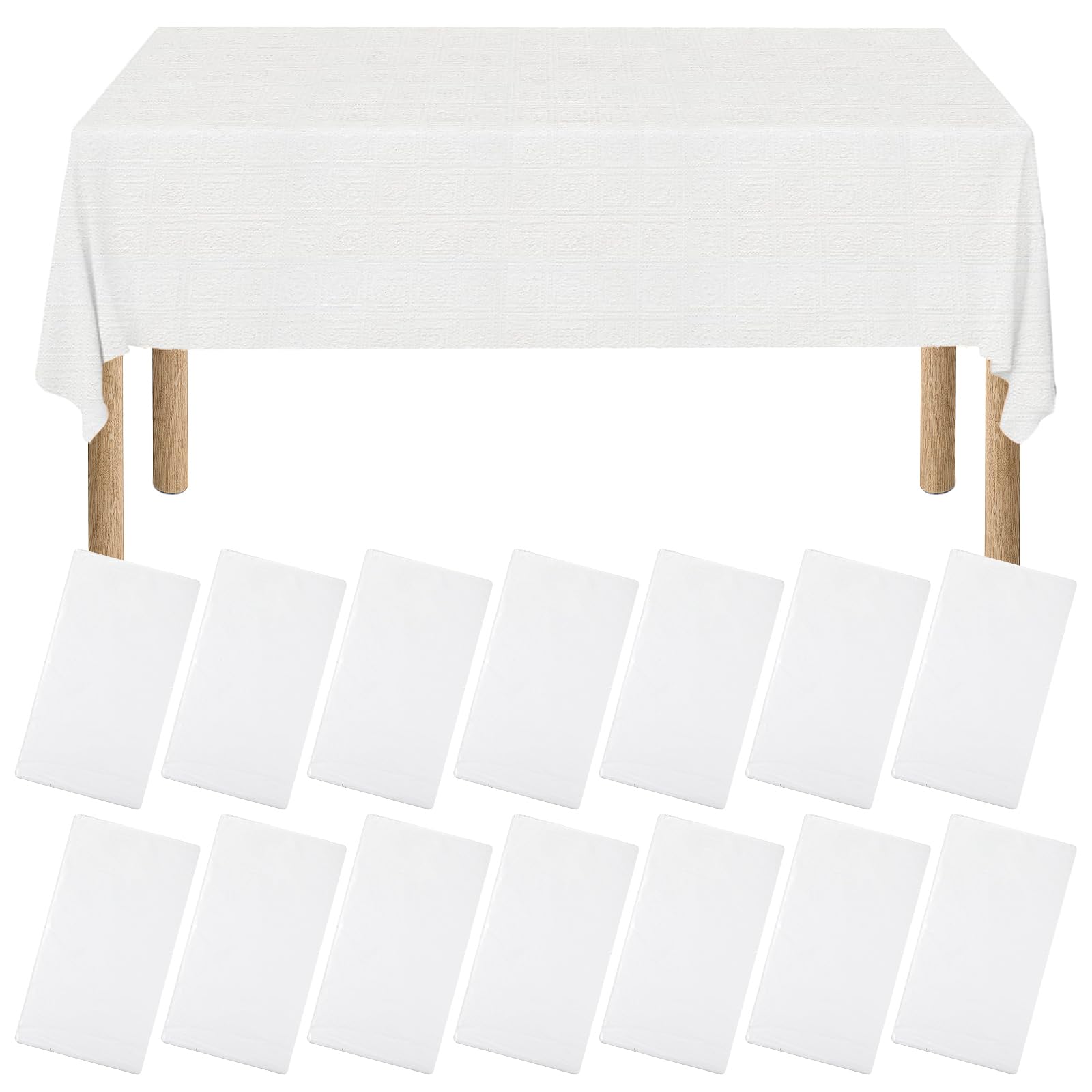 xozeooeu 15 pack white tablecloth 55x108 inch for rectangle tables