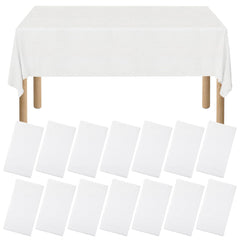 xozeooeu 15 pack white tablecloth 55x108 inch for rectangle tables