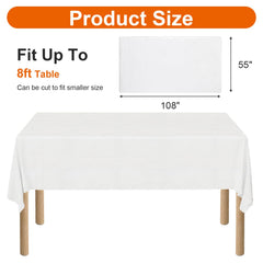white disposable tablecloth 55x108 for rectangle tables