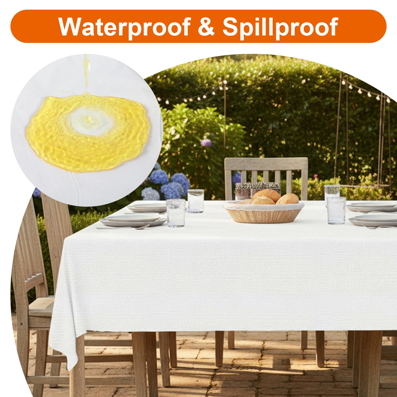rectangle 55x108 inch white tablecloth for events