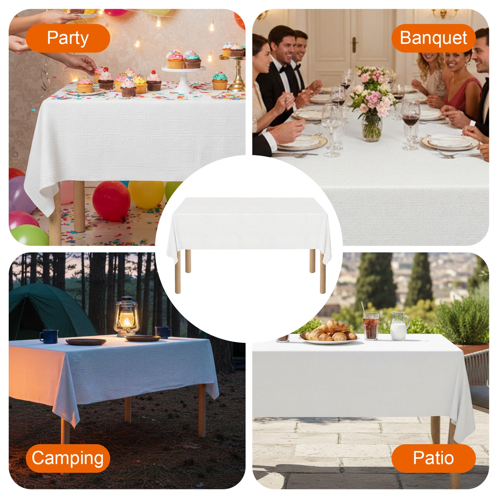 xozeooeu white paper tablecloth 15 pack for weddings
