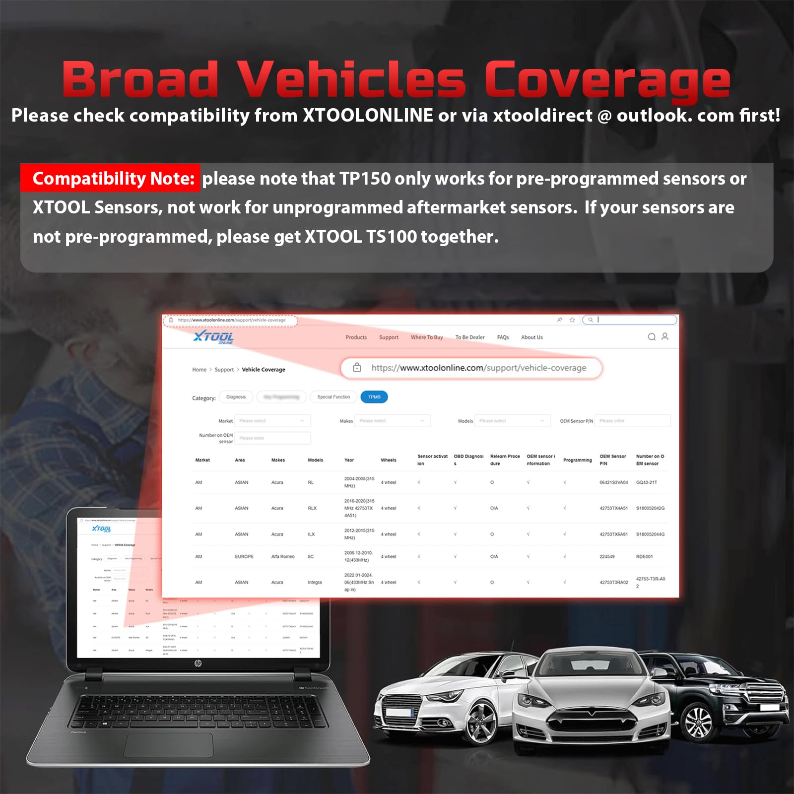 TP150 OBD relearn interface