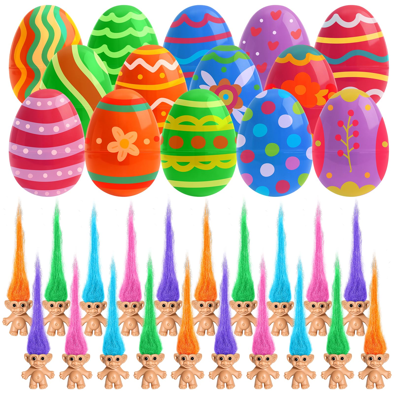 xutengy 24Pcs Prefilled Easter Eggs packaging with mini toys