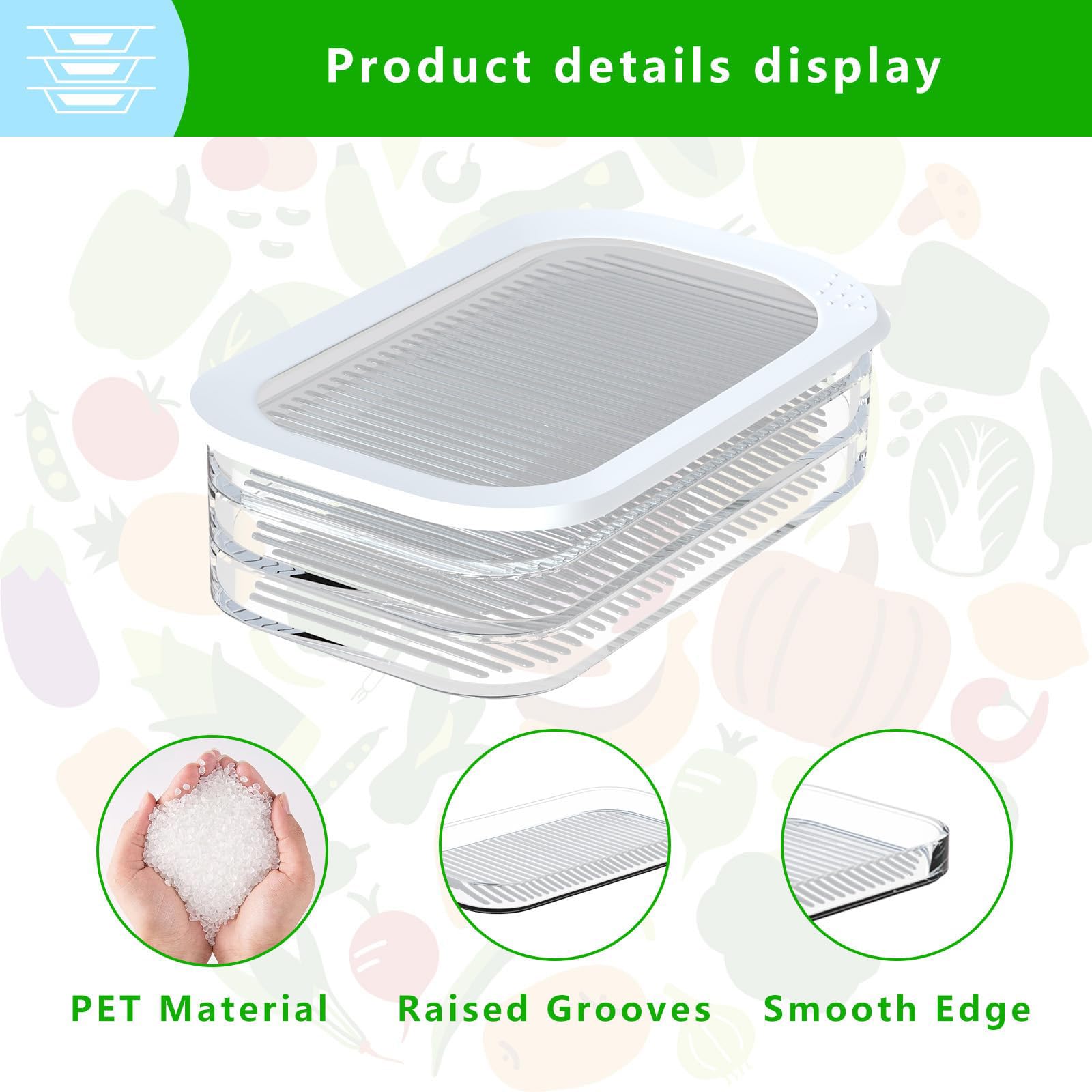 Three-layer stackable deli meat container for fridge