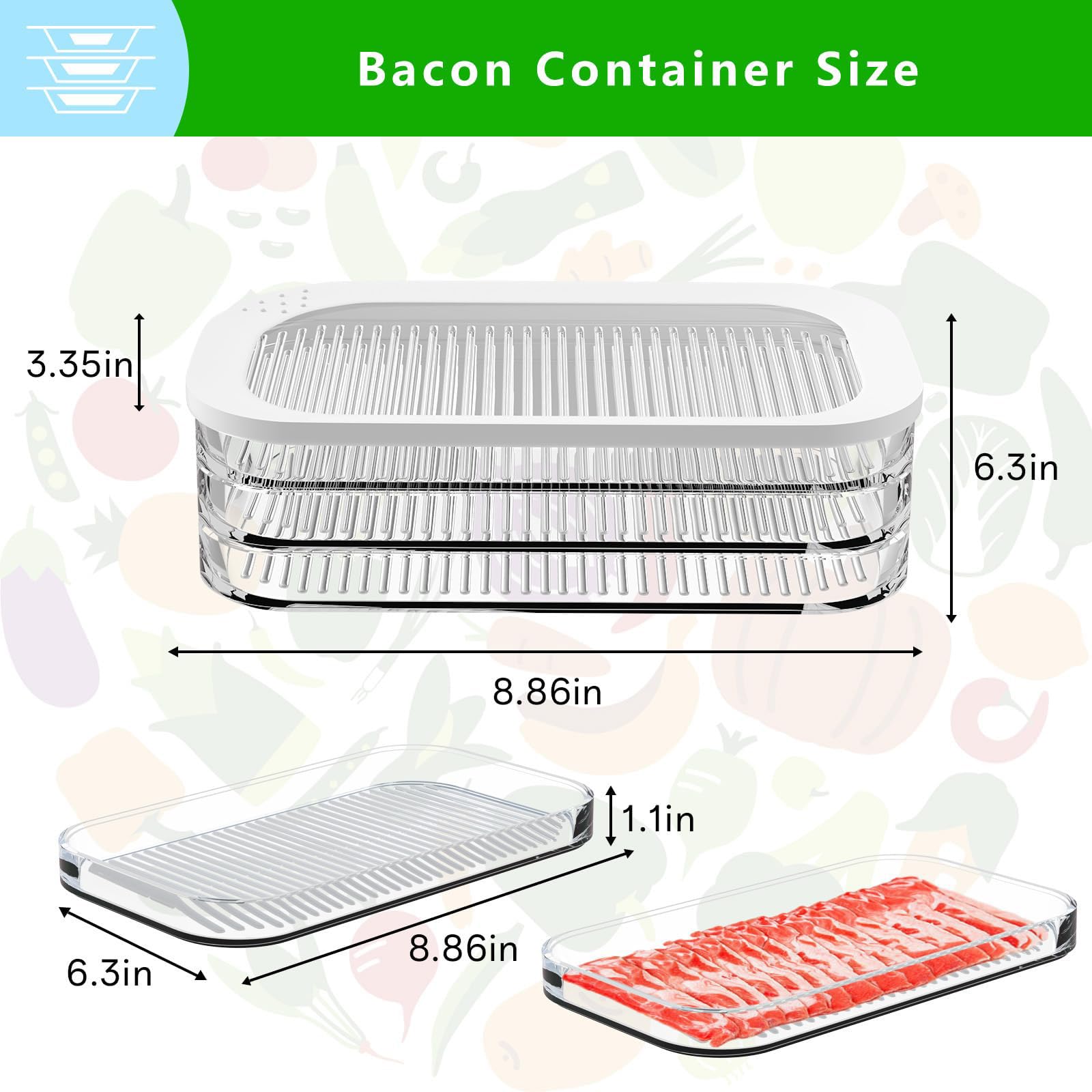Food-grade PET BPA-free deli storage container