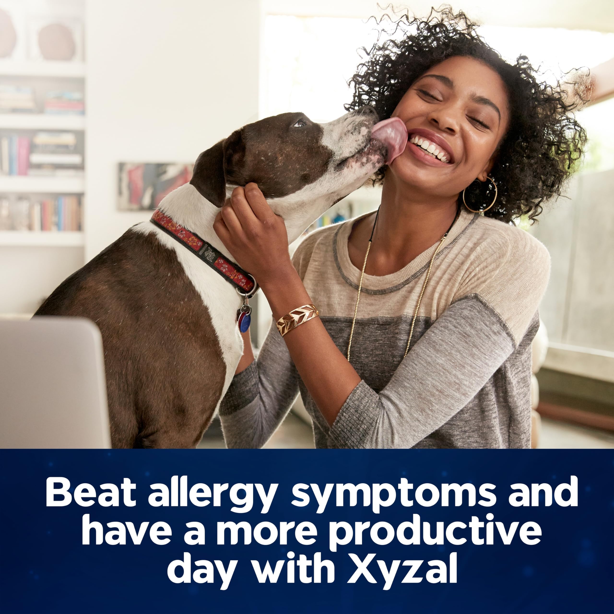 Xyzal allergy relief bottle with dosage information