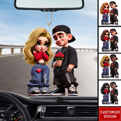 Acrylic ornament with dye sublimation print for Y2K Couple