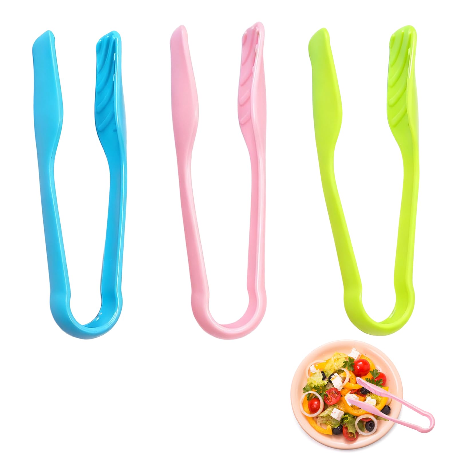 YAFIYGI kids tongs 3pcs blue red green colors