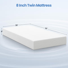 2 inch gel-infused memory foam layer Yaheetech twin