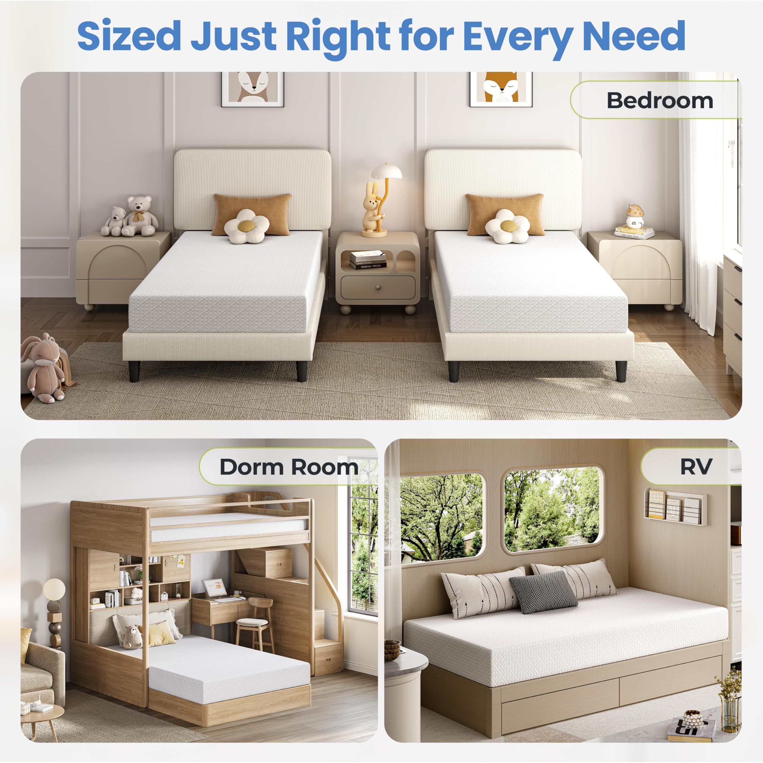 CertiPUR-US certified foam Yaheetech twin mattress