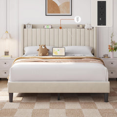 Sturdy wooden frame with 8 support legs and slats