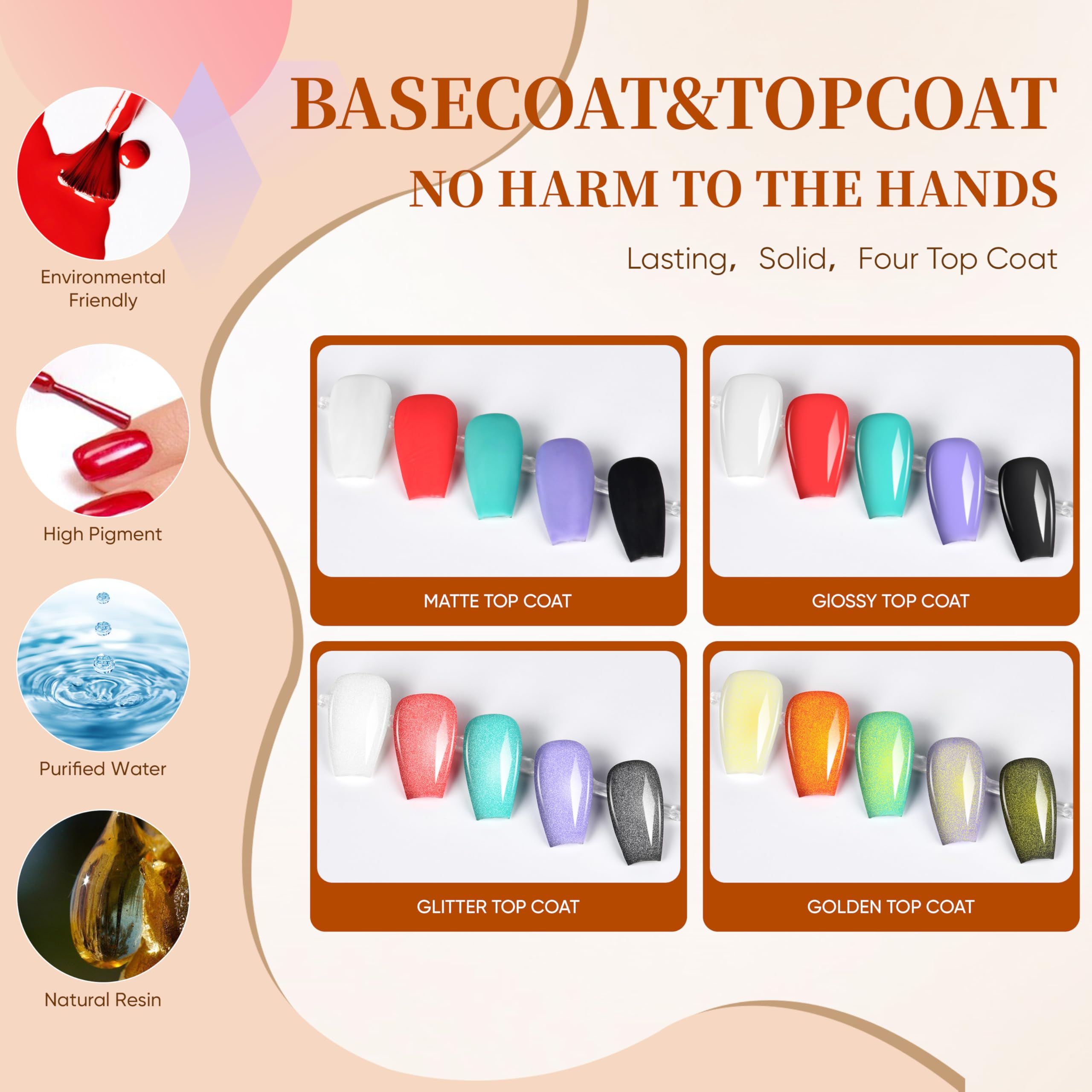 Gel polish starter kit with 25 colors display