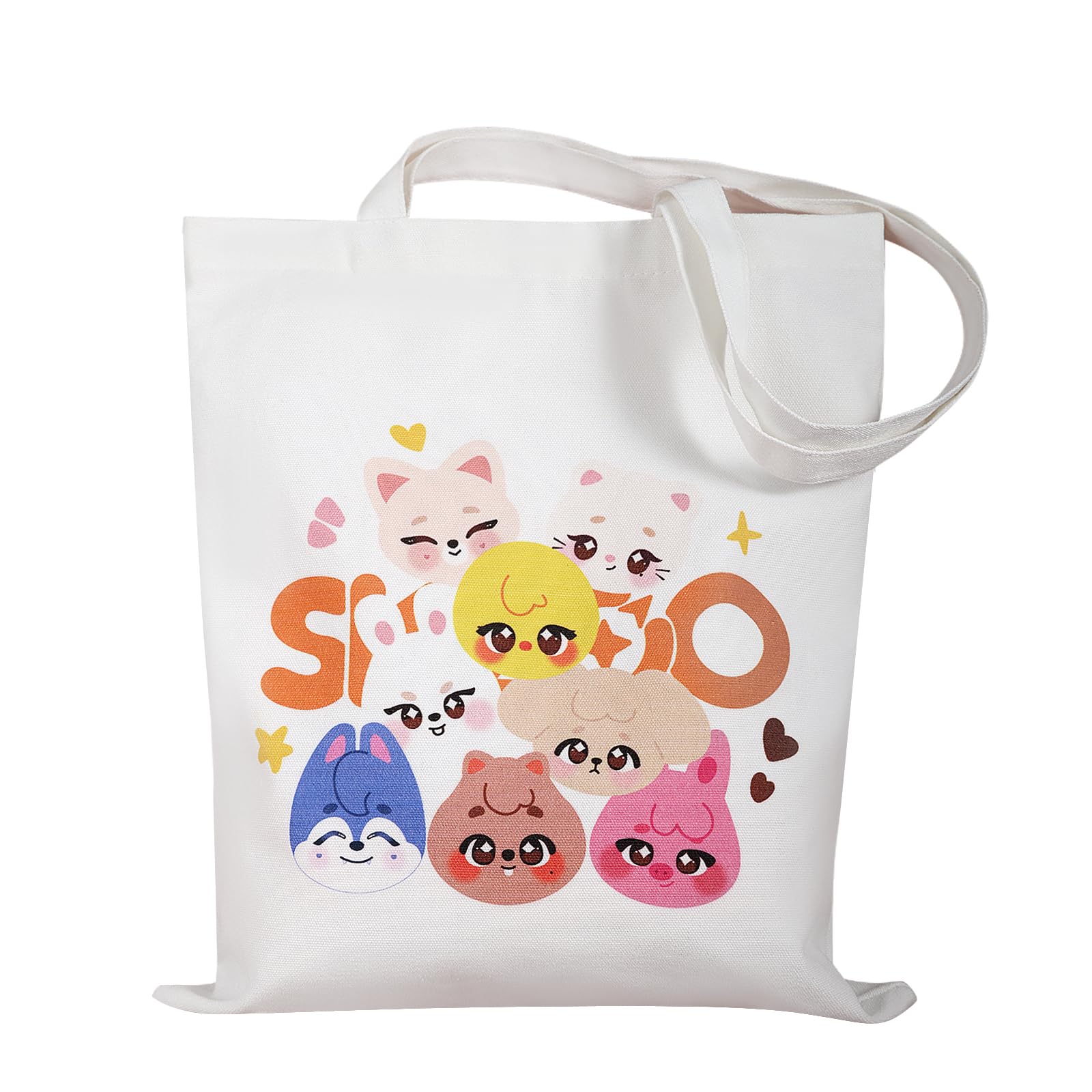 Yanmzmin Stray Canvas Tote Bag front view with characters