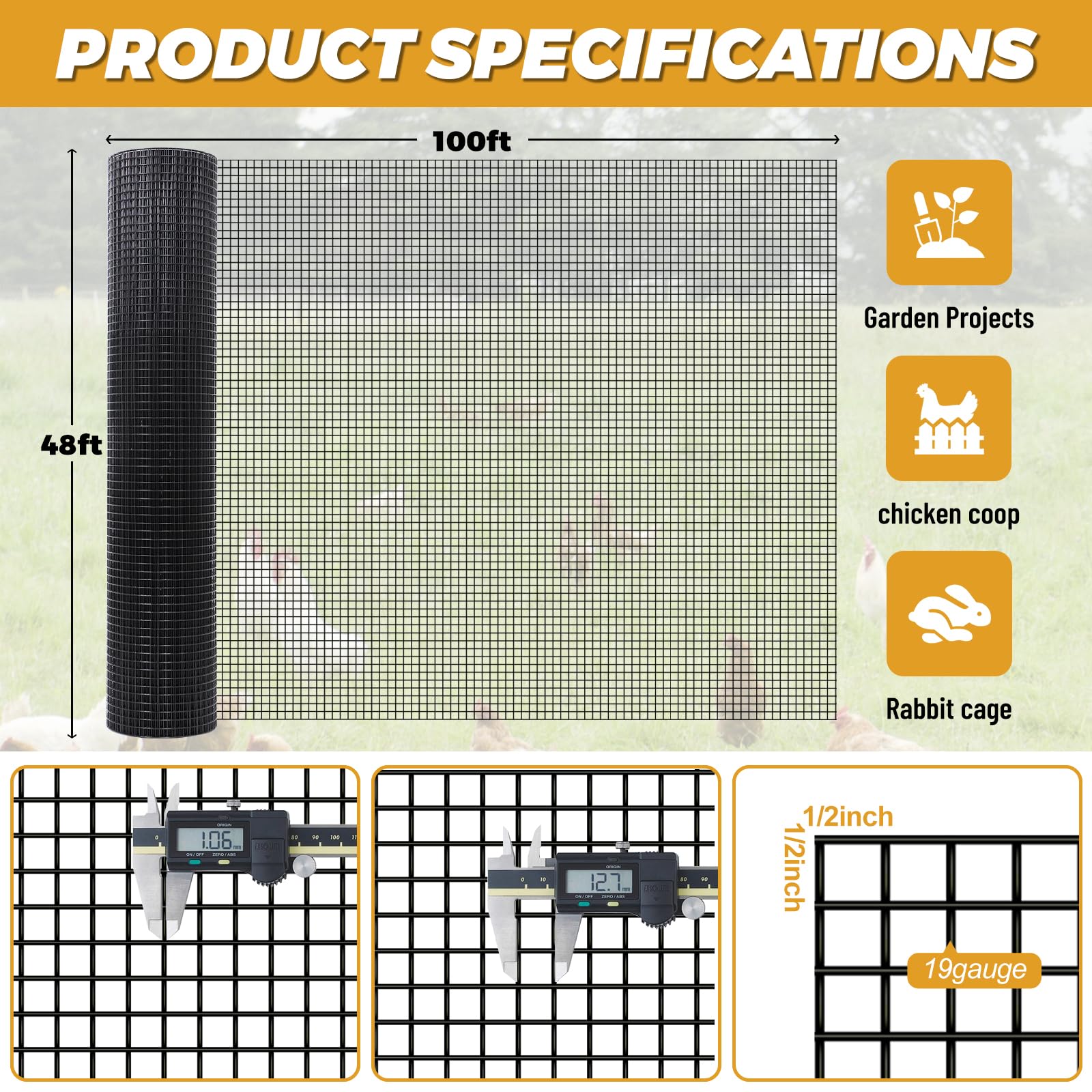 Predator proof chicken wire with 1/2 inch opening by YANSERY