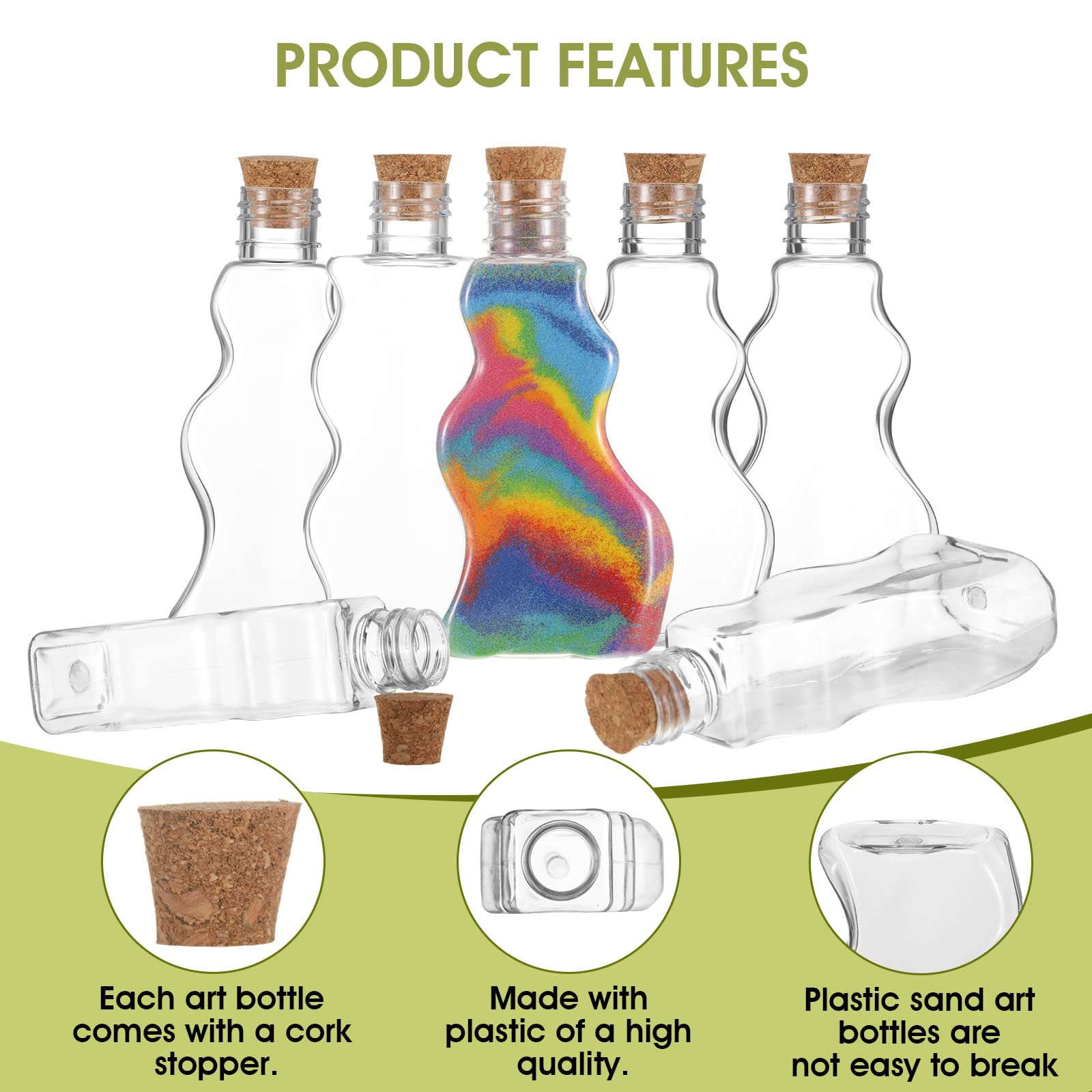 2.5 oz sand art bottle with cork and lid details