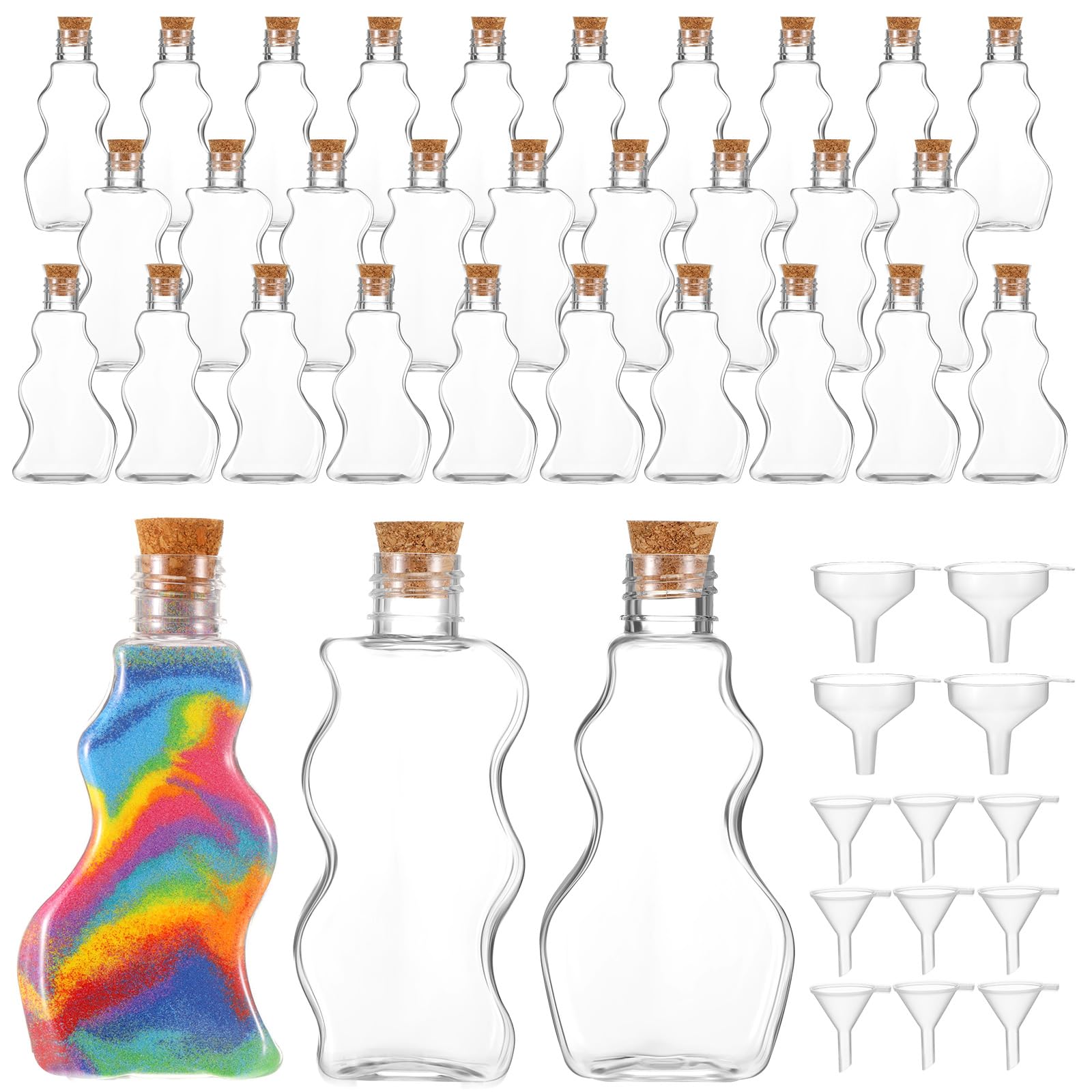 Yaomiao 30-pack sand art bottles with lids and cork closures