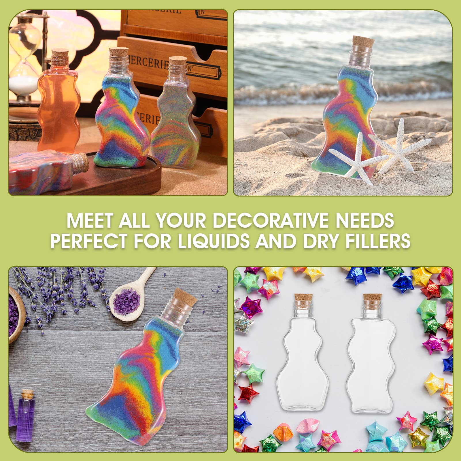 Versatile sand art containers for gifts and decorations