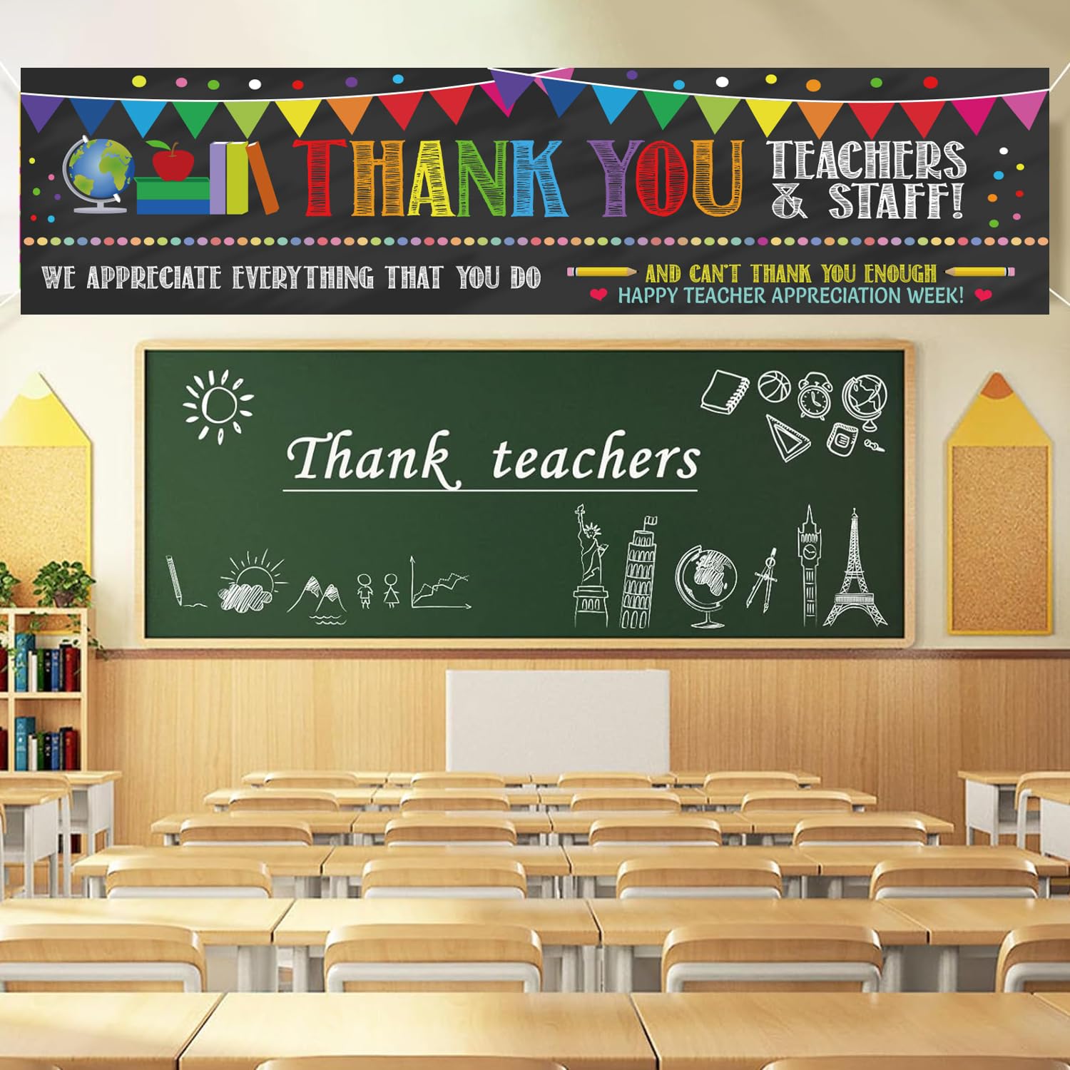 Yard sign banner for Teacher Appreciation Week display