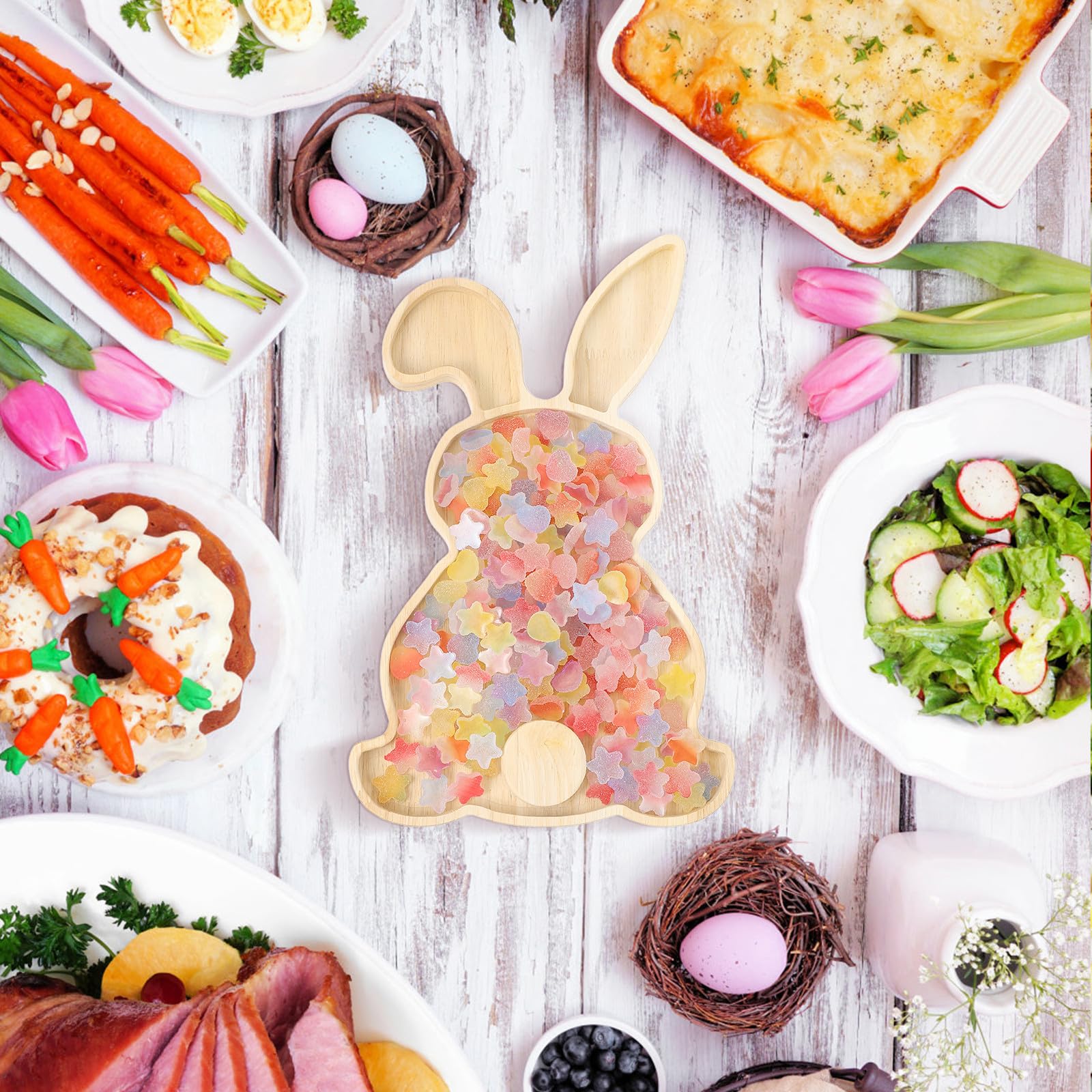 Wooden serving tray for fruits nuts and desserts by Yardwe