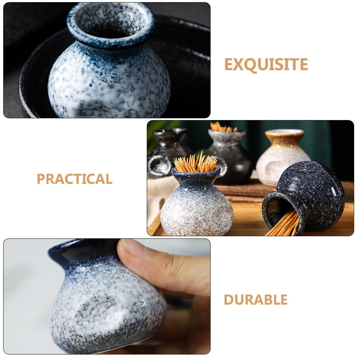 Portable toothpick dispenser ceramic by YARNOW