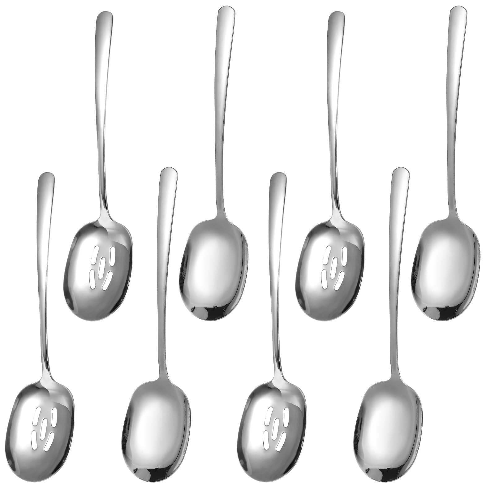 YBEATY 8PCS stainless steel serving spoons set with 11.42 inch length