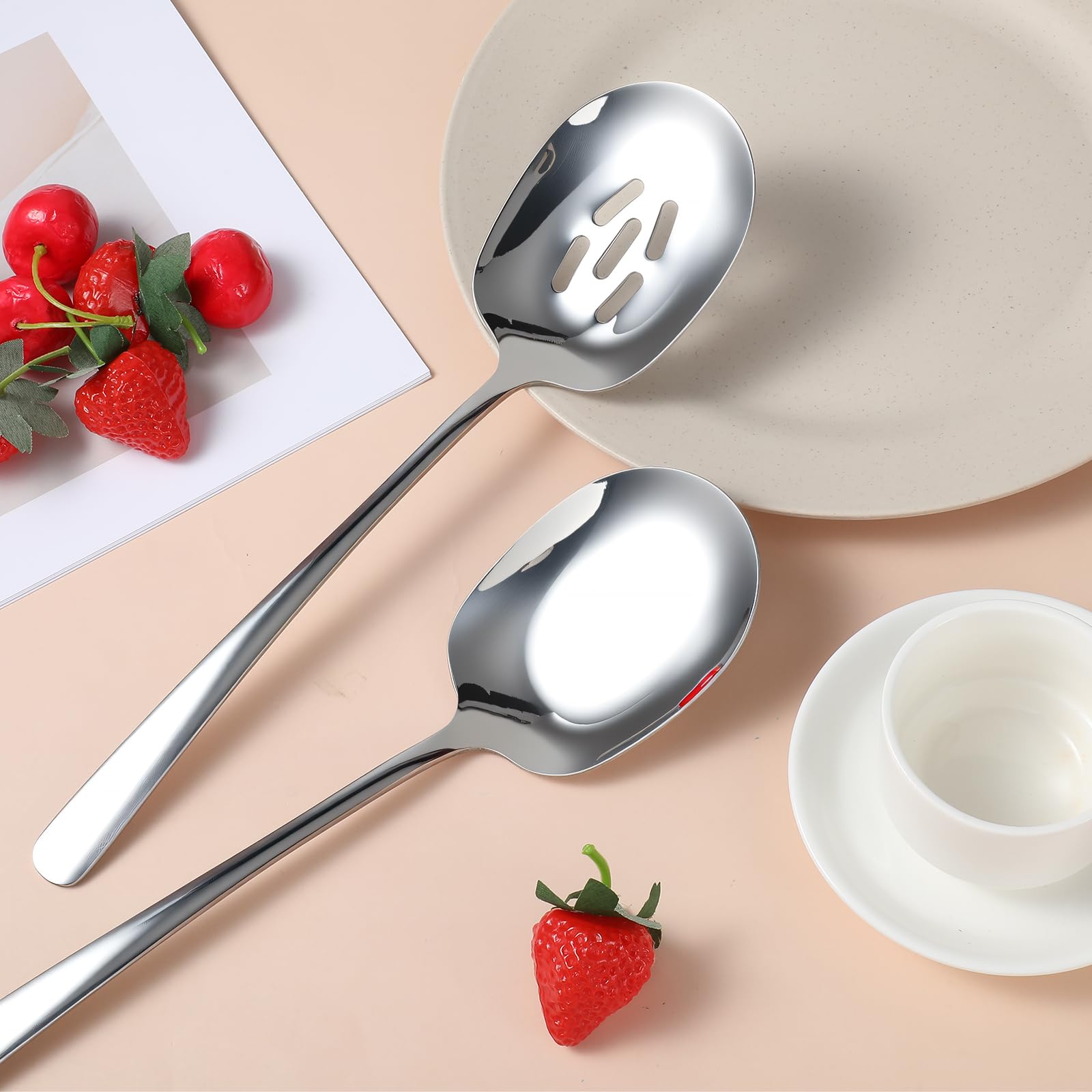 Catering grade serving spoons set 8pcs by YBEATY for events