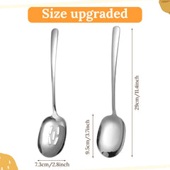 Eight piece serving set including four large and four slotted spoons by YBEATY