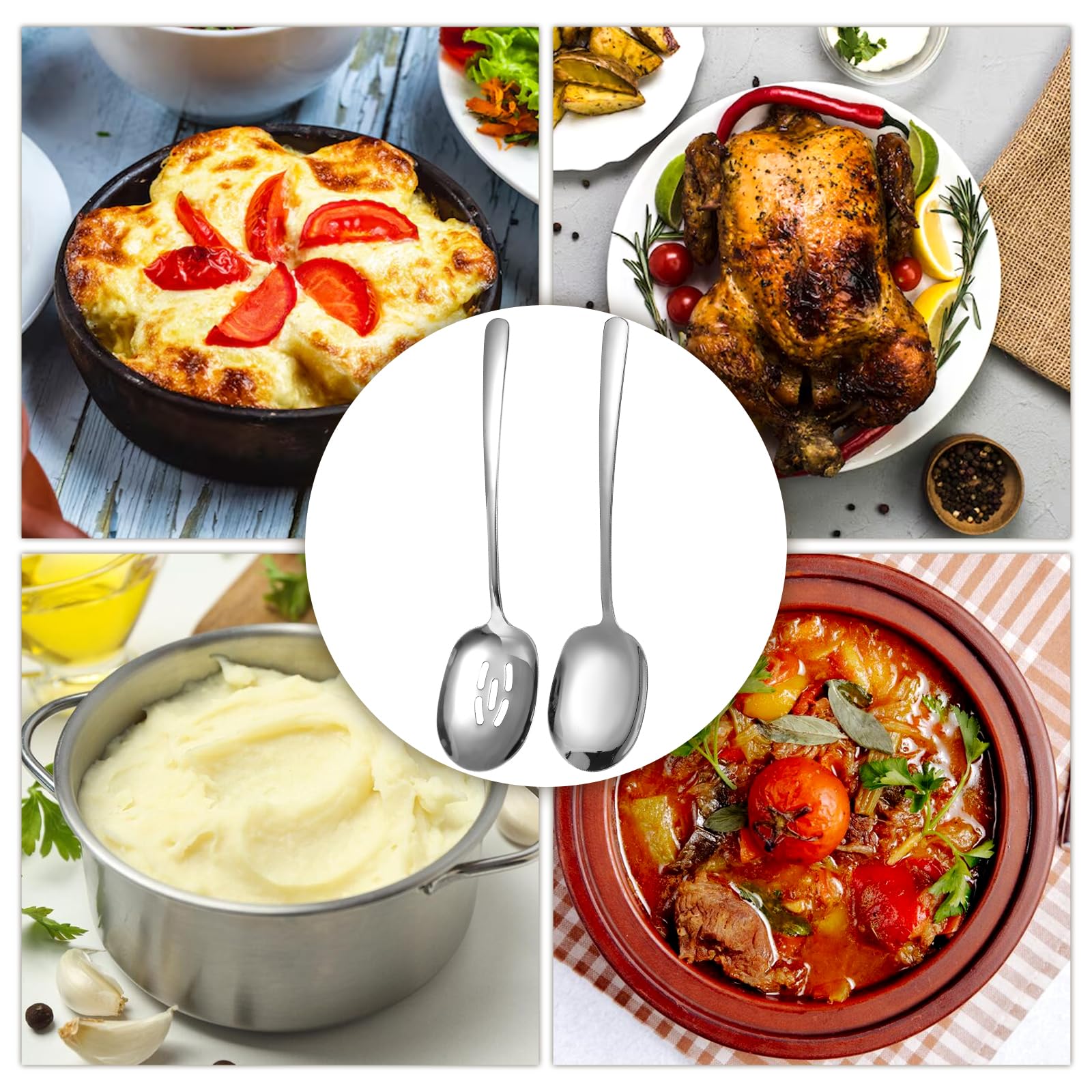 Buffet ready serving utensils by YBEATY in stainless steel