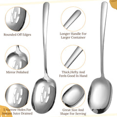 Extra large 11 inch serving spoons in stainless steel by YBEATY