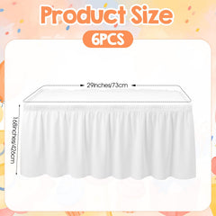 White PEVA table skirt by YBEATY 29 x 168 inches