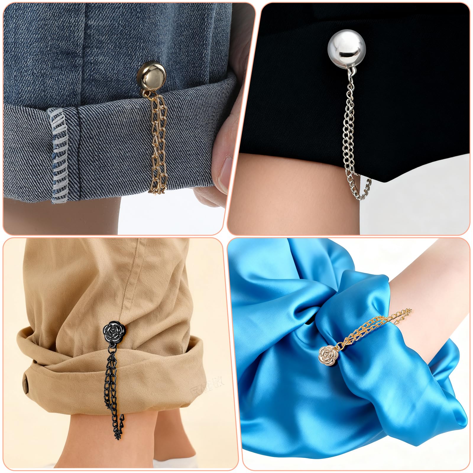 YBEATY gold color magnetic shirt clips round head