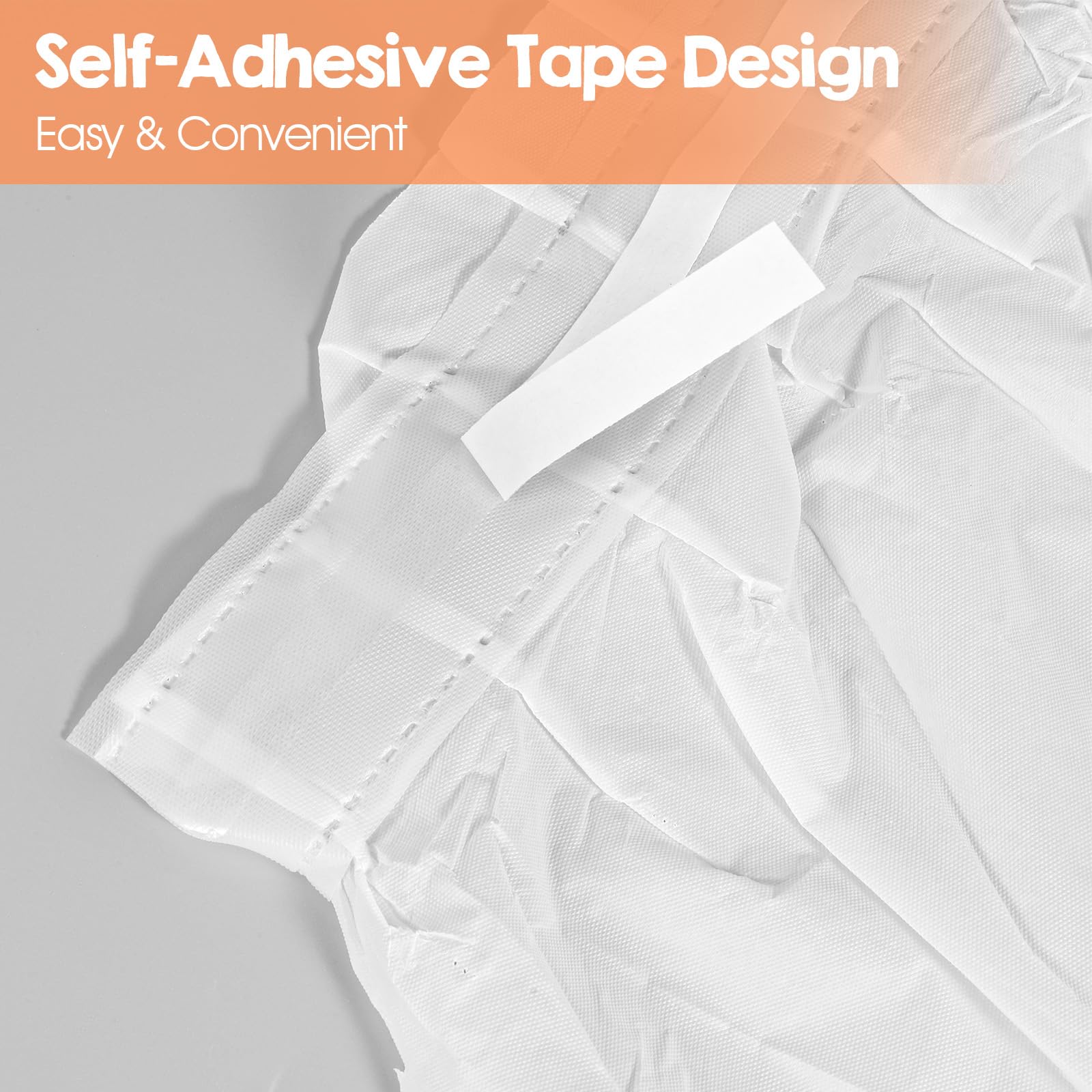 Disposable PEVA table skirts in white color