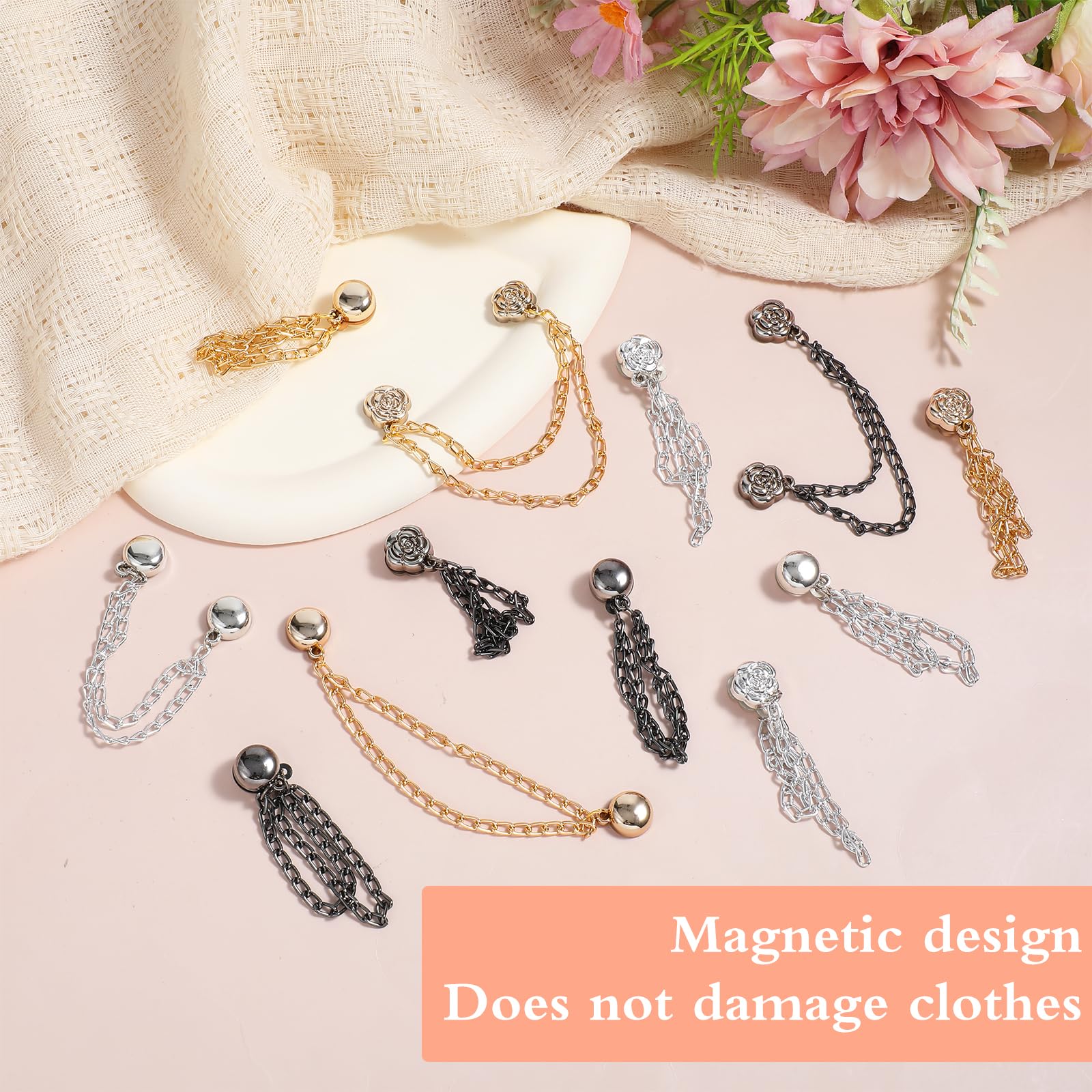 YBEATY silver color magnetic clips round head