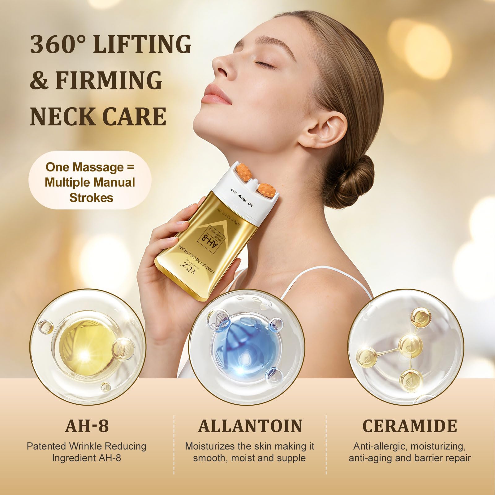 Ycz AH-8 Neck Firming Cream and Red-Glow Eye Cream set packaging