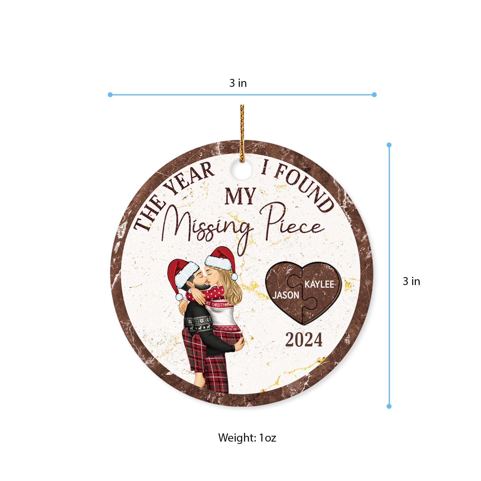 Year I Found My Missing Piece ornament for couples