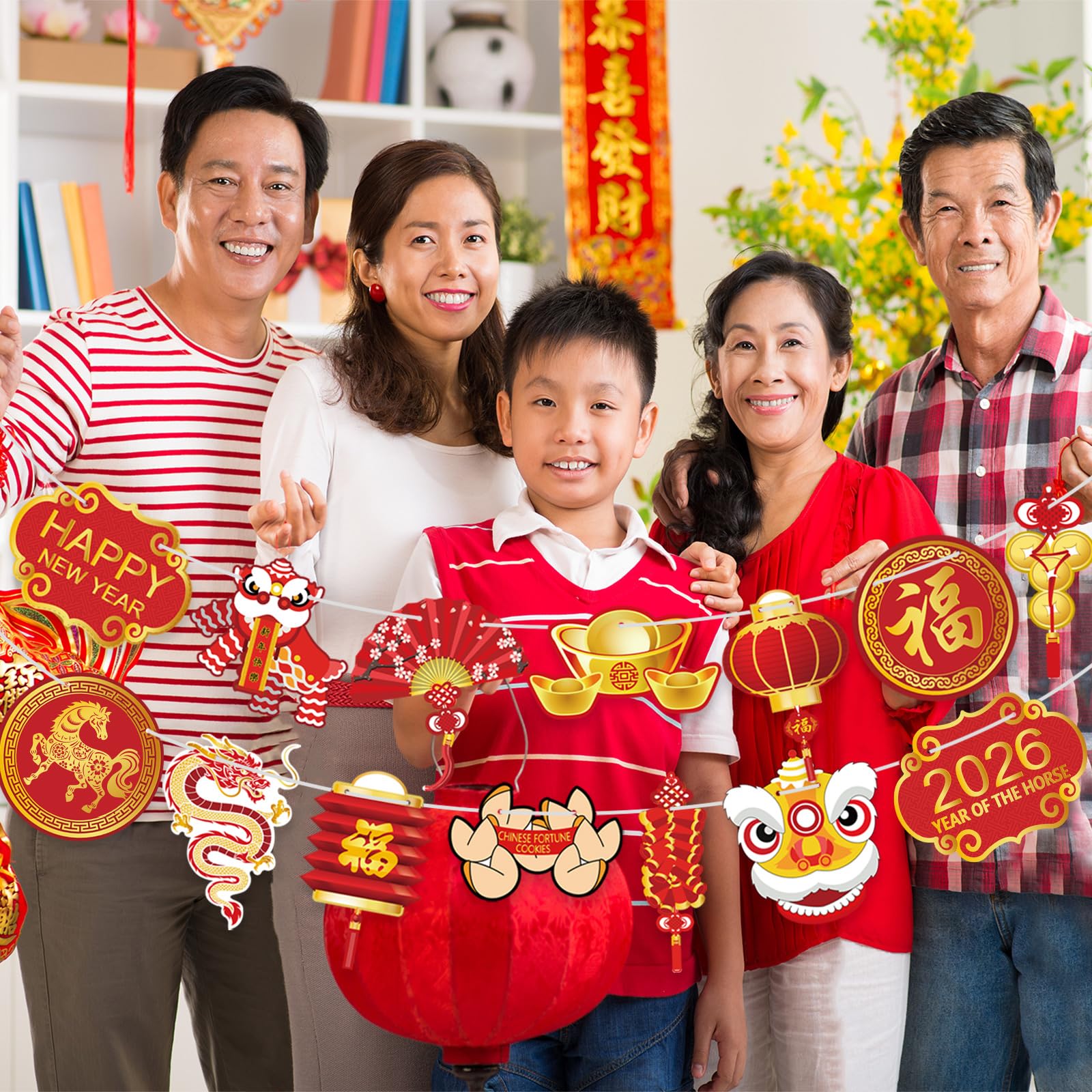 Pre-string Chinese New Year cutouts made of thick card