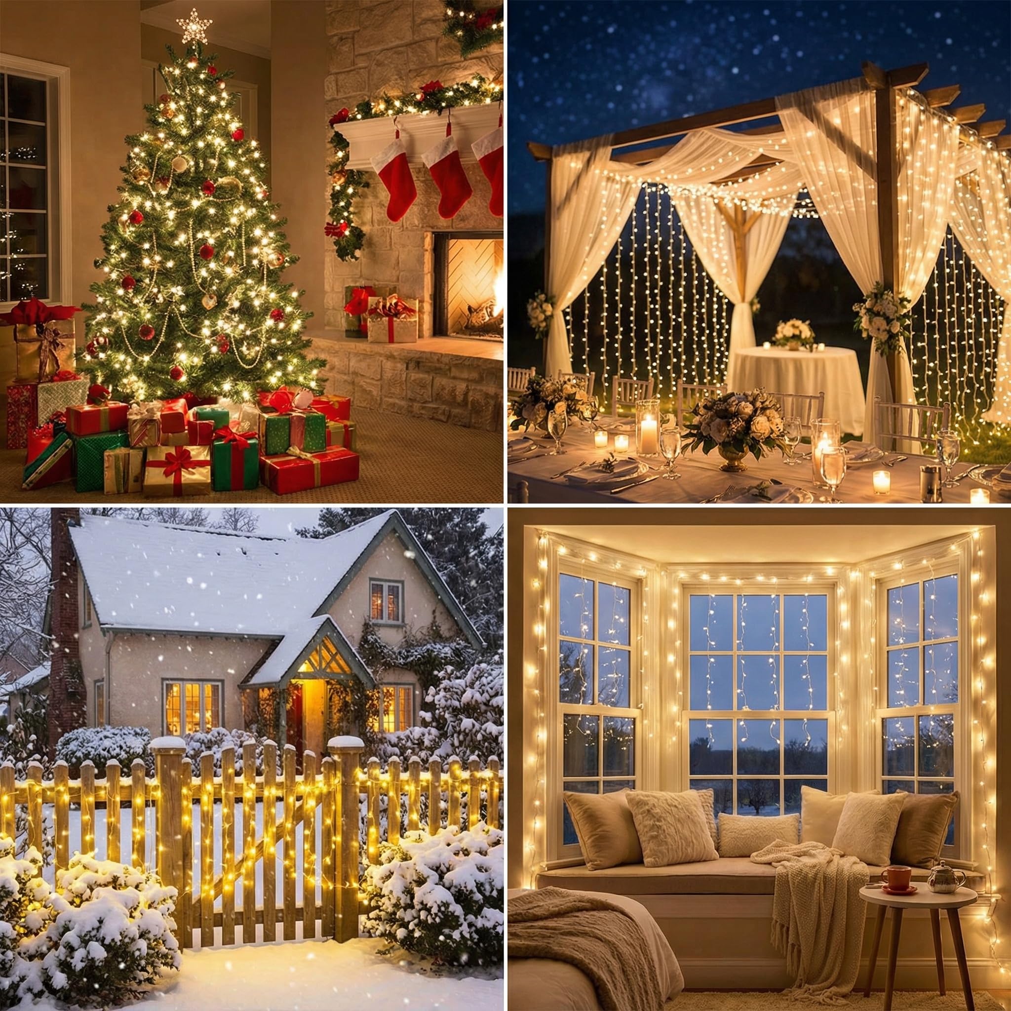 Year-round decor warm white lights for garden and party