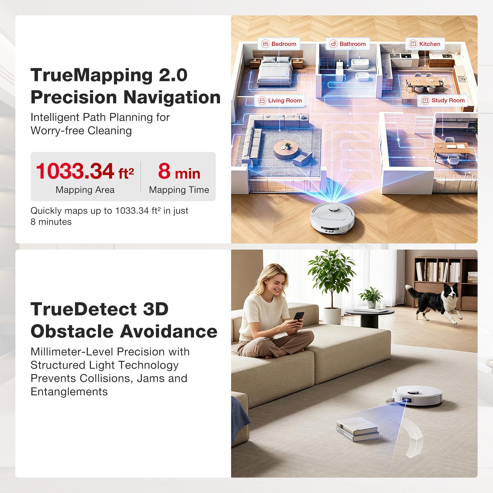TrueMapping 2.0 LDS navigation mapping a multi-room layout