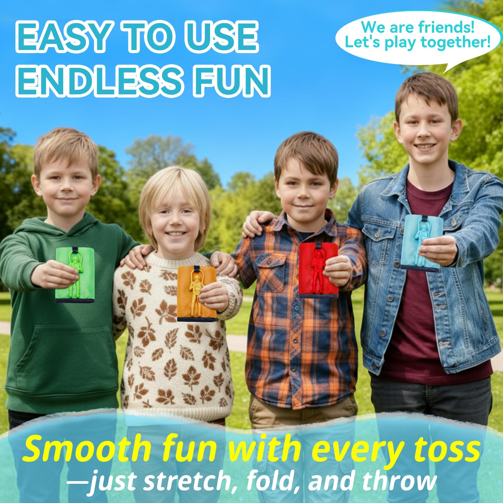 Educational parachute toy teaching gravity and aerodynamics