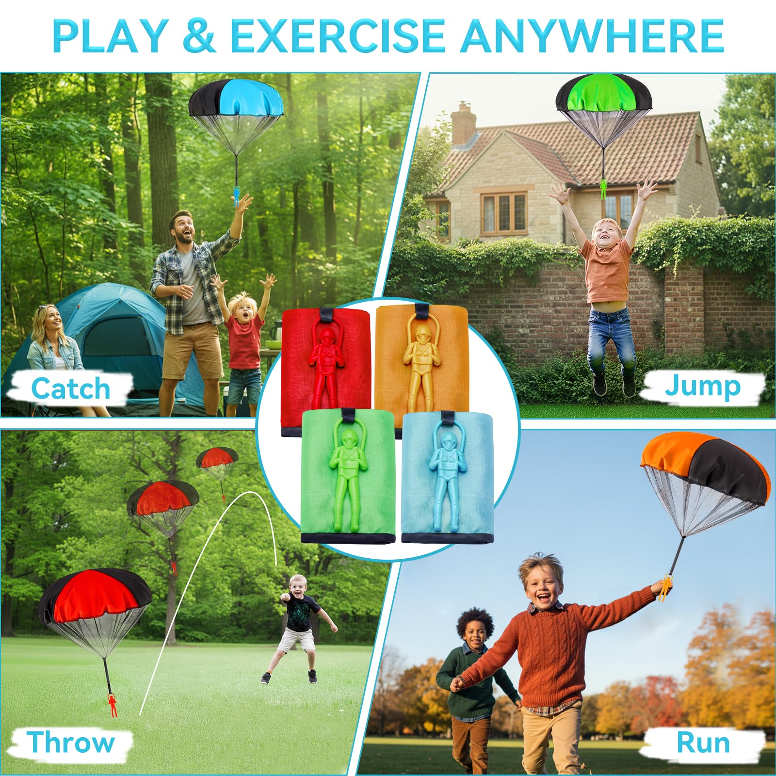 Safe and durable parachute toy suitable for rough play