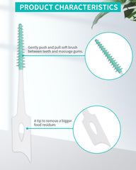 Soft interdental brushes 200 pieces green case