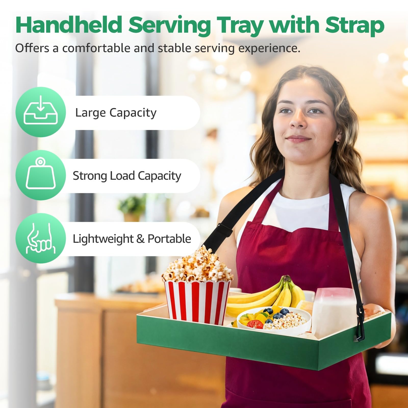 heavy duty nylon strap on serving tray