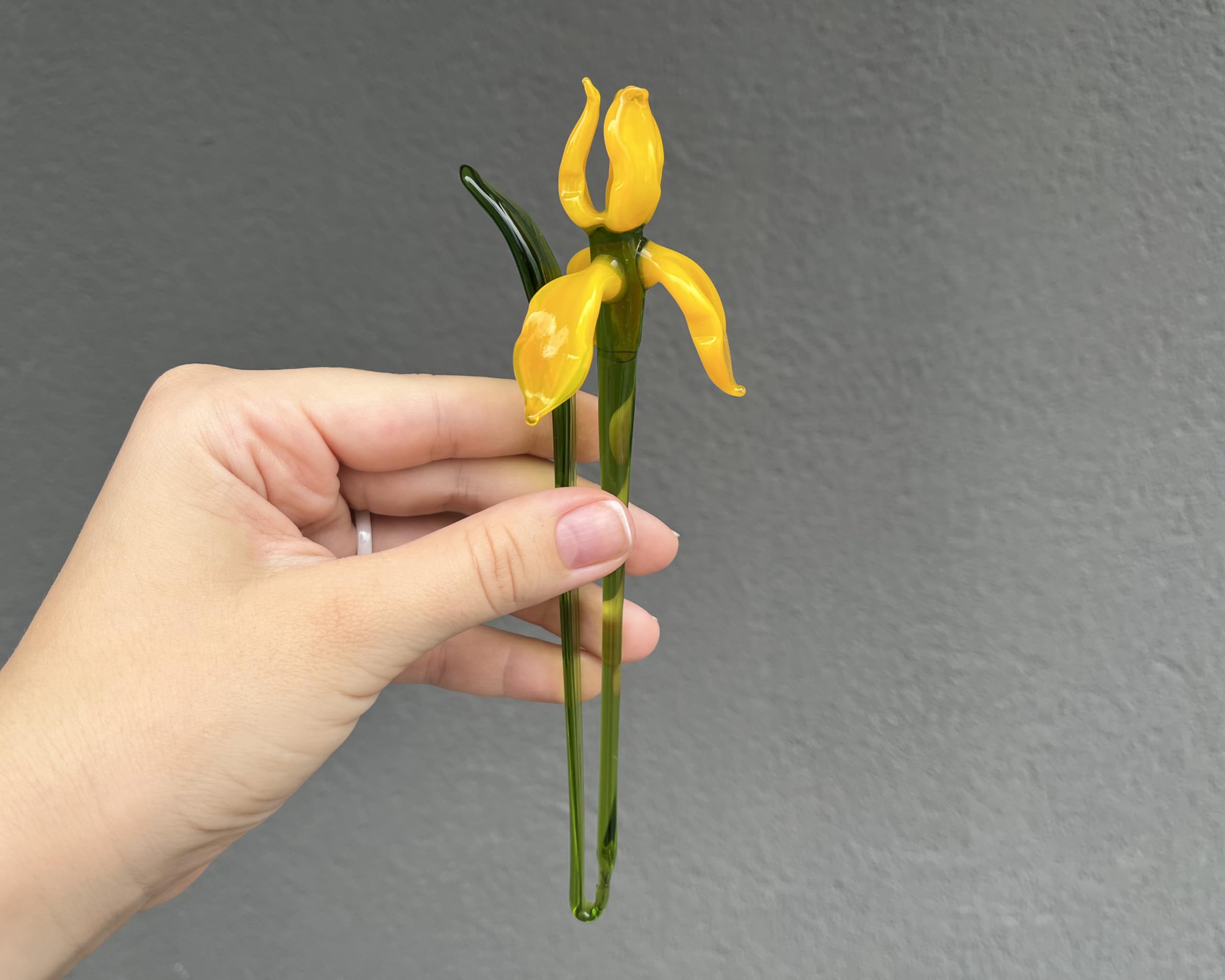 hand blown murano style iris glass sculpture