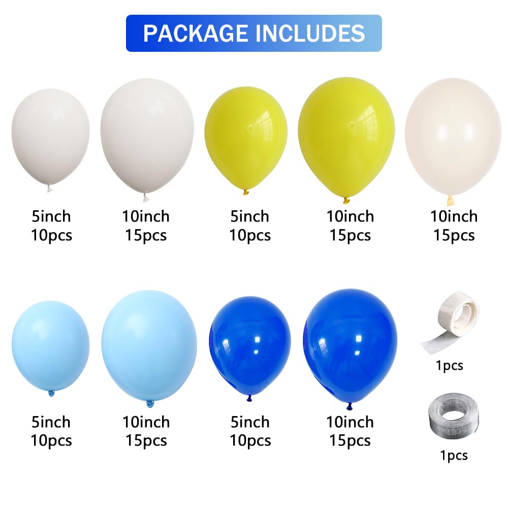 Yellow latex balloons in 10 inch and 5 inch sizes
