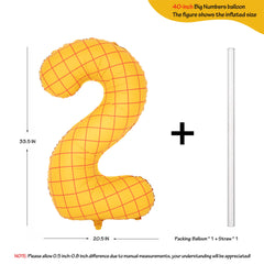 yellow lattice number balloons for themed birthday parties