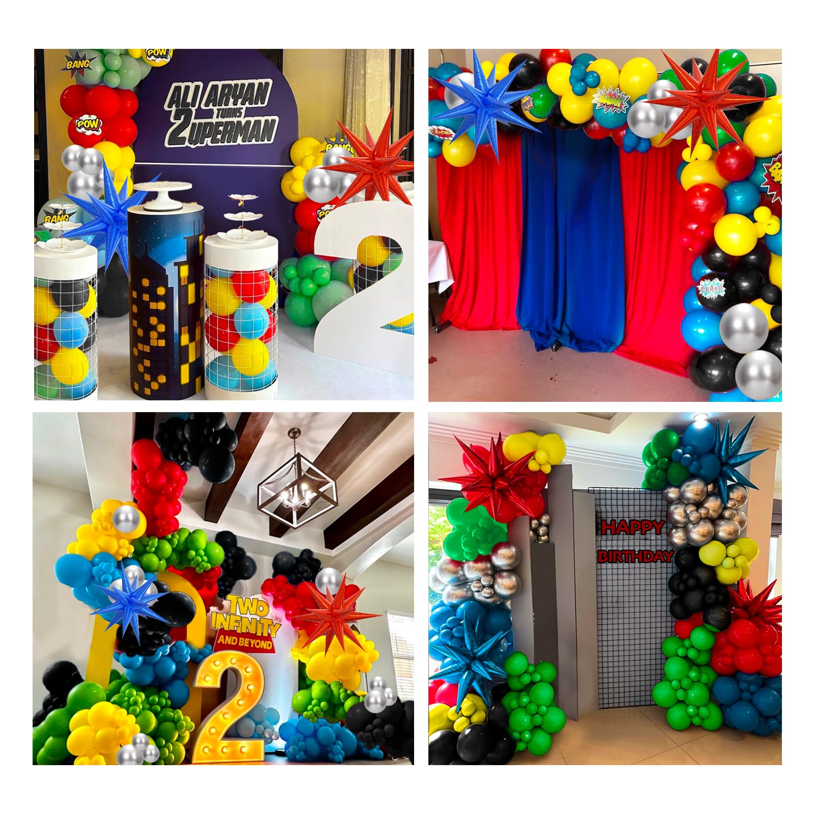 Royal blue 10inch and metallic silver 10inch balloons