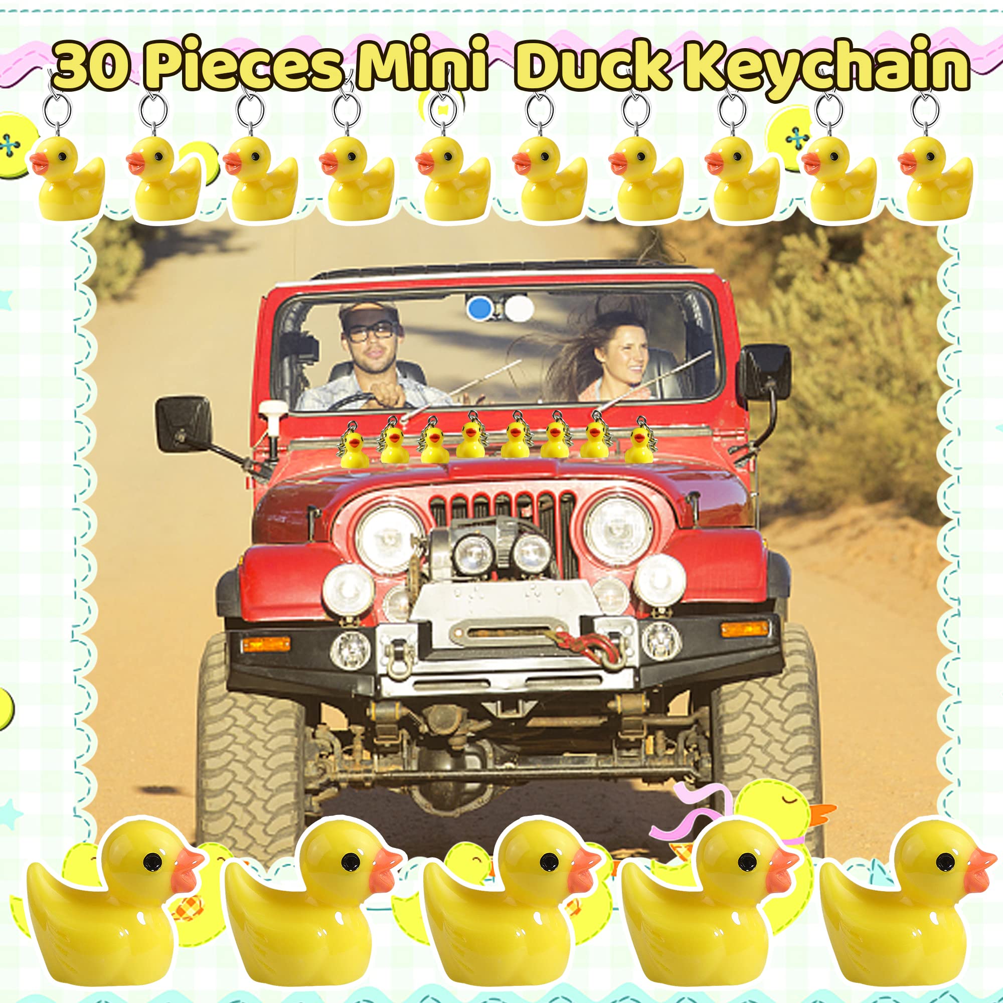 mini resin yellow duck keychain size 0-62x0-62in