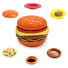 Yemotous 6-Piece Hamburger Ceramic Sauce Dishes burger shaped set front view