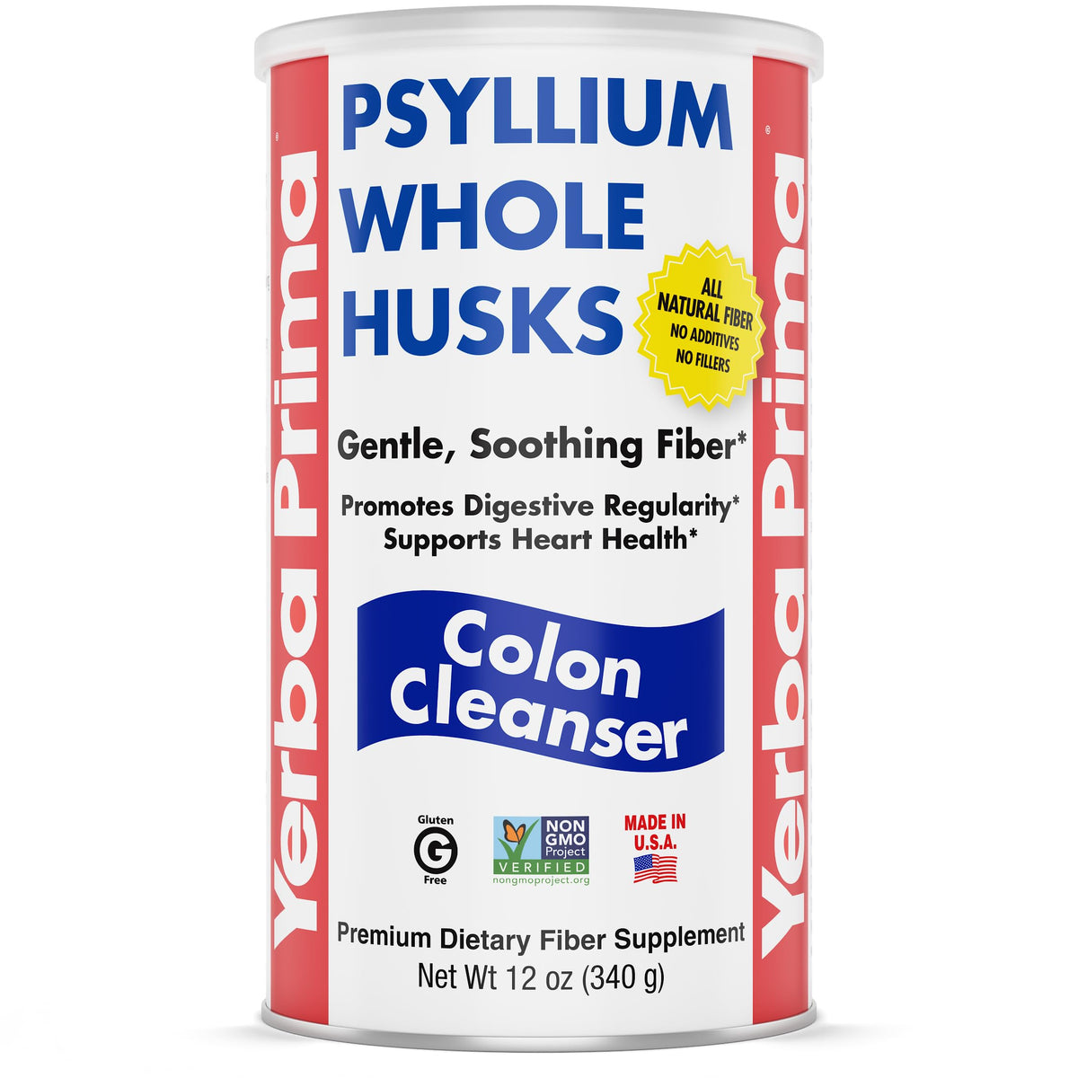 Yerba Prima Psyllium Husk 12 ounce container