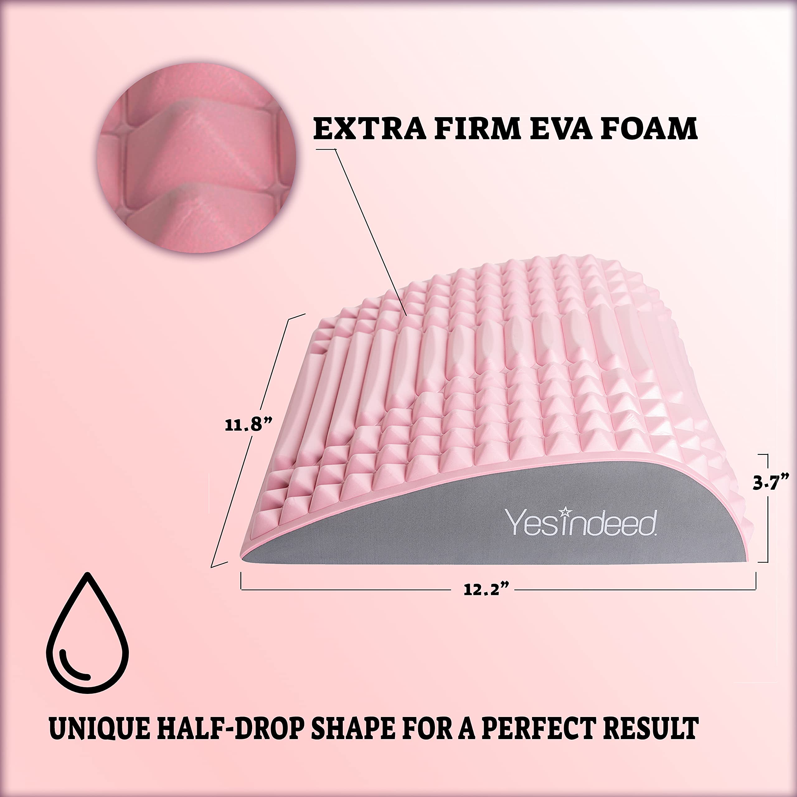 YESINDEED Lumbar Support Cushion side profile pink